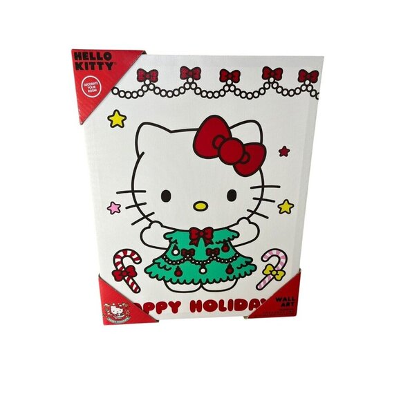NEW Hello Kitty Wall Art Christmas 11x14 Happy Holidays Christmas Tree Festive - Picture 2 of 6